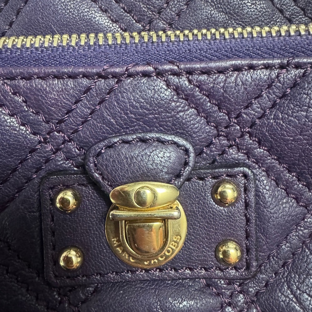 Marc Jacobs Dark Purple Quilted Leather crossbody Bag